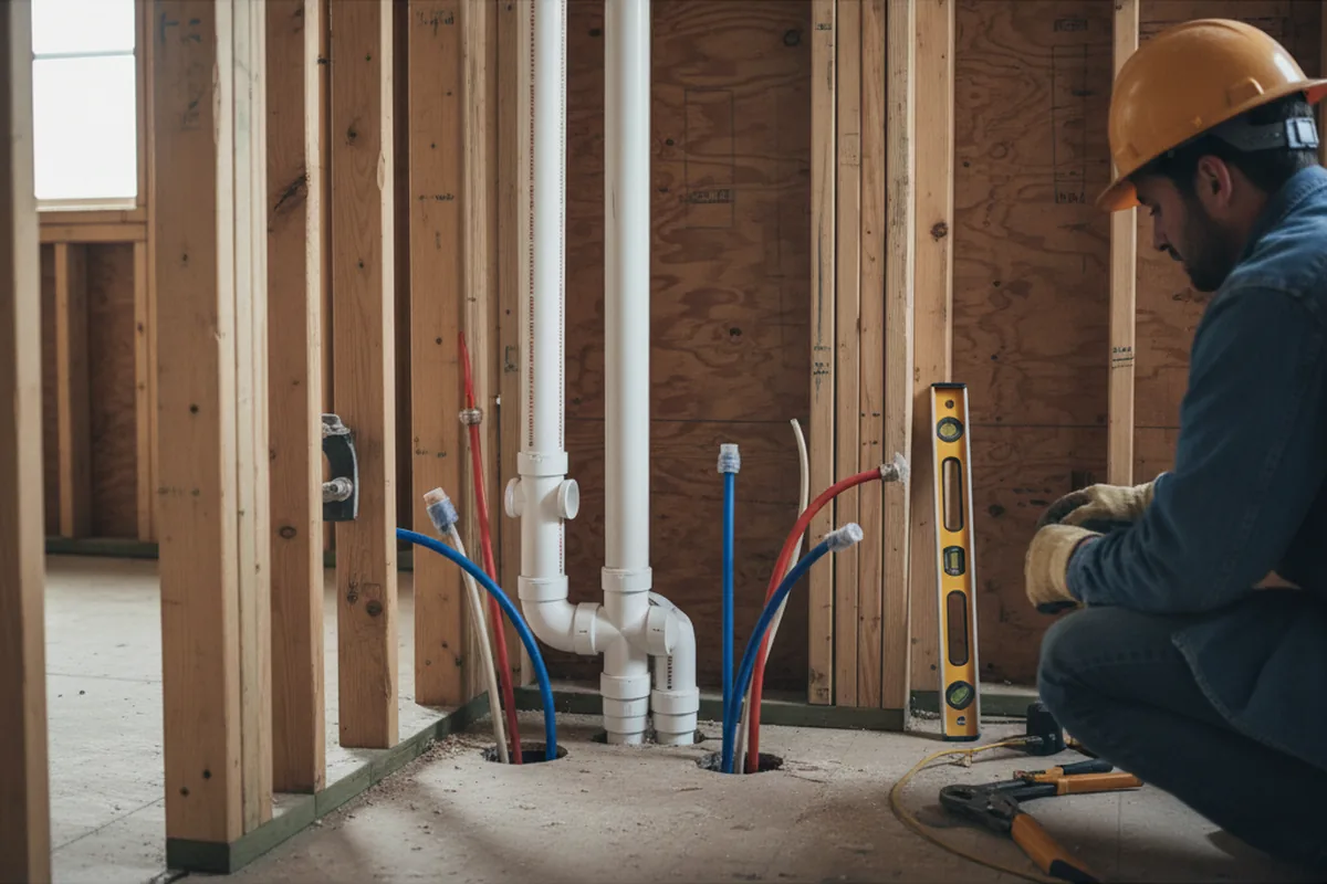 Drain and supply rough-in during Garbage Disposal Repair in Pell Lake